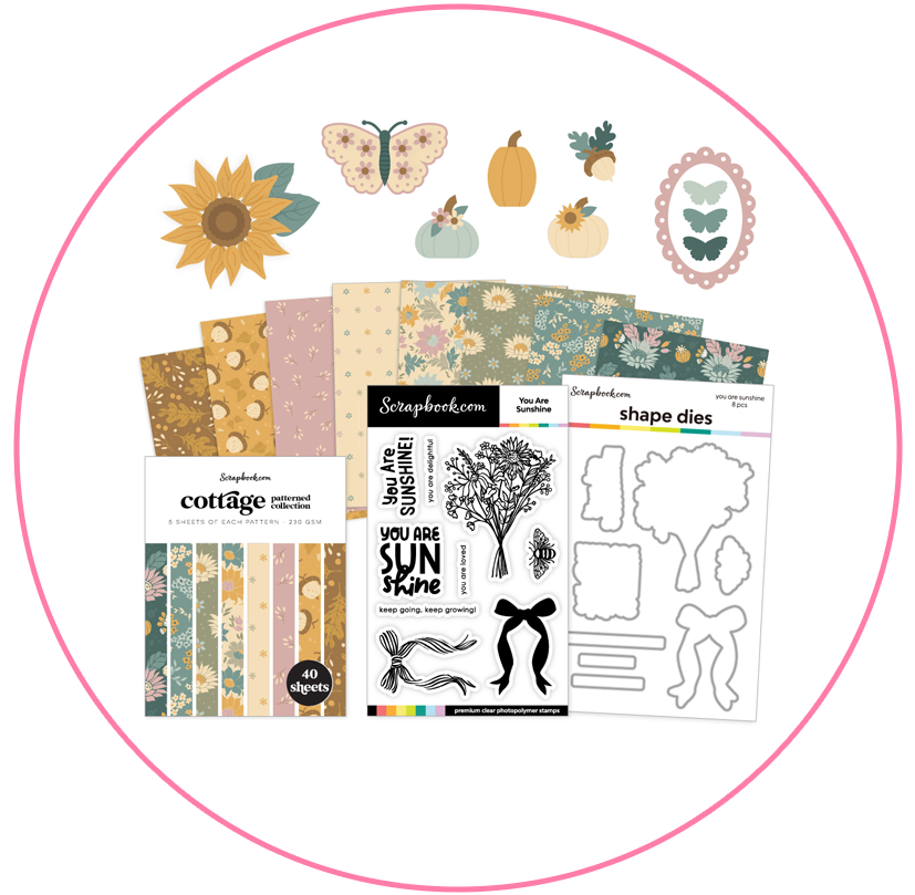 Scrapbook.com - Cottage Bundle - Dies, Paper, Stamps