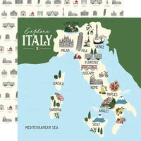 Carta Bella Paper - Italy Collection - 12 x 12 Double Sided Paper - Map Of Italy