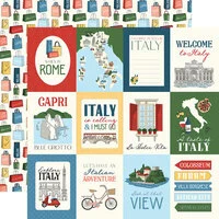 Carta Bella Paper - Italy Collection - 12 x 12 Double Sided Paper - 3 x 4 Journaling Cards