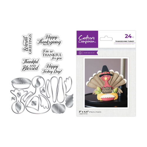 Crafter's Companion - Clear Photopolymer Stamp And Die Set - Thanksgiving Turkey