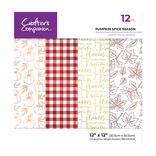 Crafter's Companion - 12 x 12 Luxury Foiled Acetate Pack - Pumpkin Spice Season