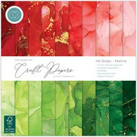 Craft Consortium - Ink Drops Collection - 12 x 12 Paper Pad - Festive