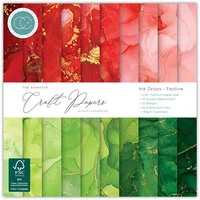 Craft Consortium - Ink Drops Collection - 6 x 6 Paper Pad - Festive