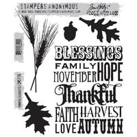 Stampers Anonymous - Tim Holtz - Cling Mounted Rubber Stamp Set - Thankful Silhouettes