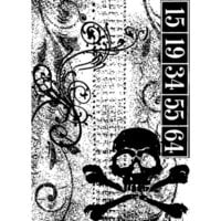 Stampers Anonymous - Tim Holtz - ATC - Cling Mounted Rubber Stamps - Skull Collage