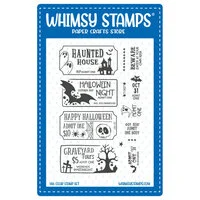 Whimsy Stamps - Clear Photopolymer Stamp Set - Terrific Halloween Tickets
