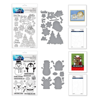 Simon Hurley - Clear Photopolymer Stamps and Etched Dies Bundle - Christmas Hugs and Ho Ho Ho