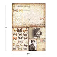 Prima Marketing - Finnabair Collection - A3 Decoupage Paper - Southampton Butterflies