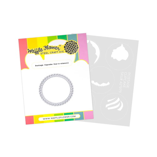Waffle Flower Crafts - Postage Collage Collection - Die-N-Stencil - Cupcake