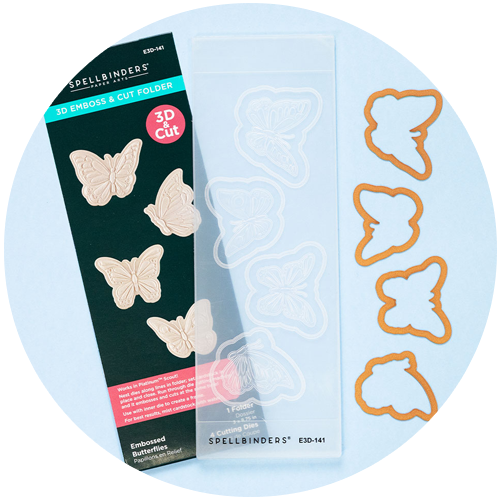Spellbinders - 3D Embossing Folder and Etched Dies - Embossed Butterflies