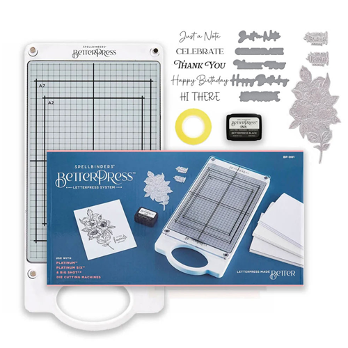 Spellbinders - BetterPress Letterpress System - For Life's Moments Sentiments Press Plates and Dies Bundle