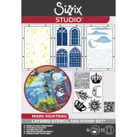 Sizzix Studio - Mark Montano - Clear Stamps and Stencils Set - Weather Wonder