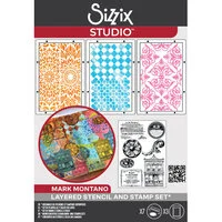 Sizzix Studio - Mark Montano - Clear Stamps and Stencils Set - Build It