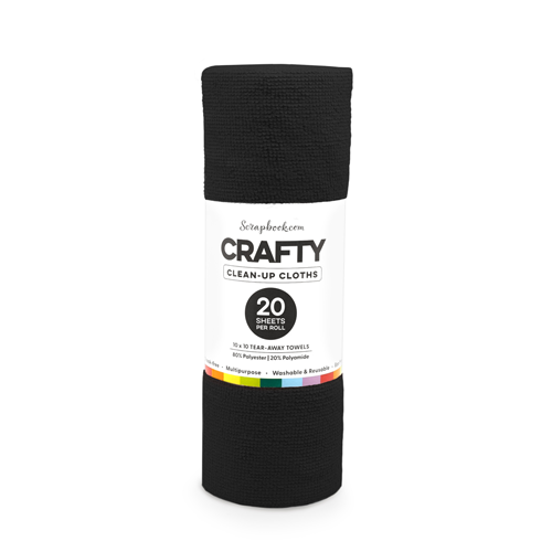 Scrapbook.com - Crafty Clean-up Cloths - 10x10 Tear-Away Towels - 20 Sheet Roll - Black
