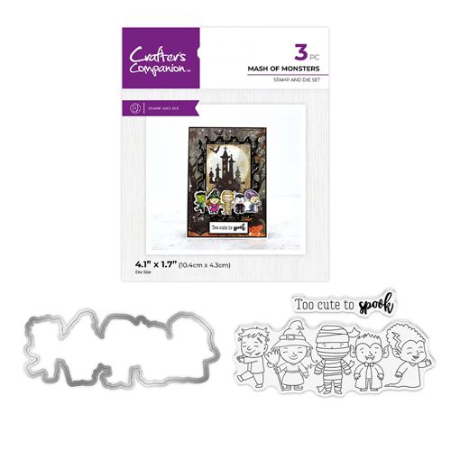 Crafter's Companion - Clear Photopolymer Stamp And Die Set - Mash Of Monsters