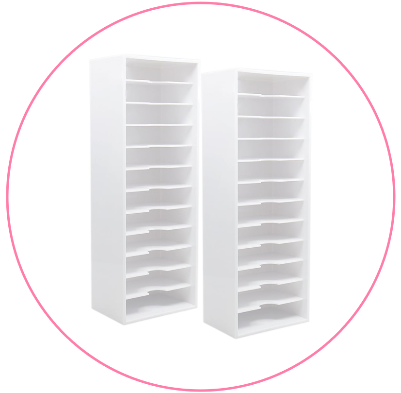 Scrapbook.com - Ink Pad Storage - White - 2 Pack