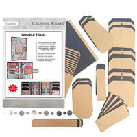 CrafTreat - Scrapbook Blanks - Double Folio - Black And Kraft Color