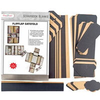 CrafTreat - Scrapbook Blanks - Flipflap Gatefold - Black And Kraft Color