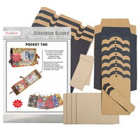 CrafTreat - Scrapbook Blanks - Pocket Tag - Black And Kraft Color