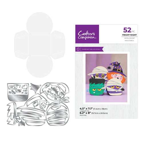Crafter's Companion - Metal Dies And Stencil Set - Fright Night Treat Boxes