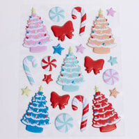 Everett Rd - Bow &amp; Arrough Collection - Puffy Stickers - Vintage Holiday