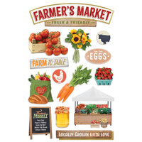Paper House Productions - 3 Dimensional Cardstock Stickers - Farmer's Market