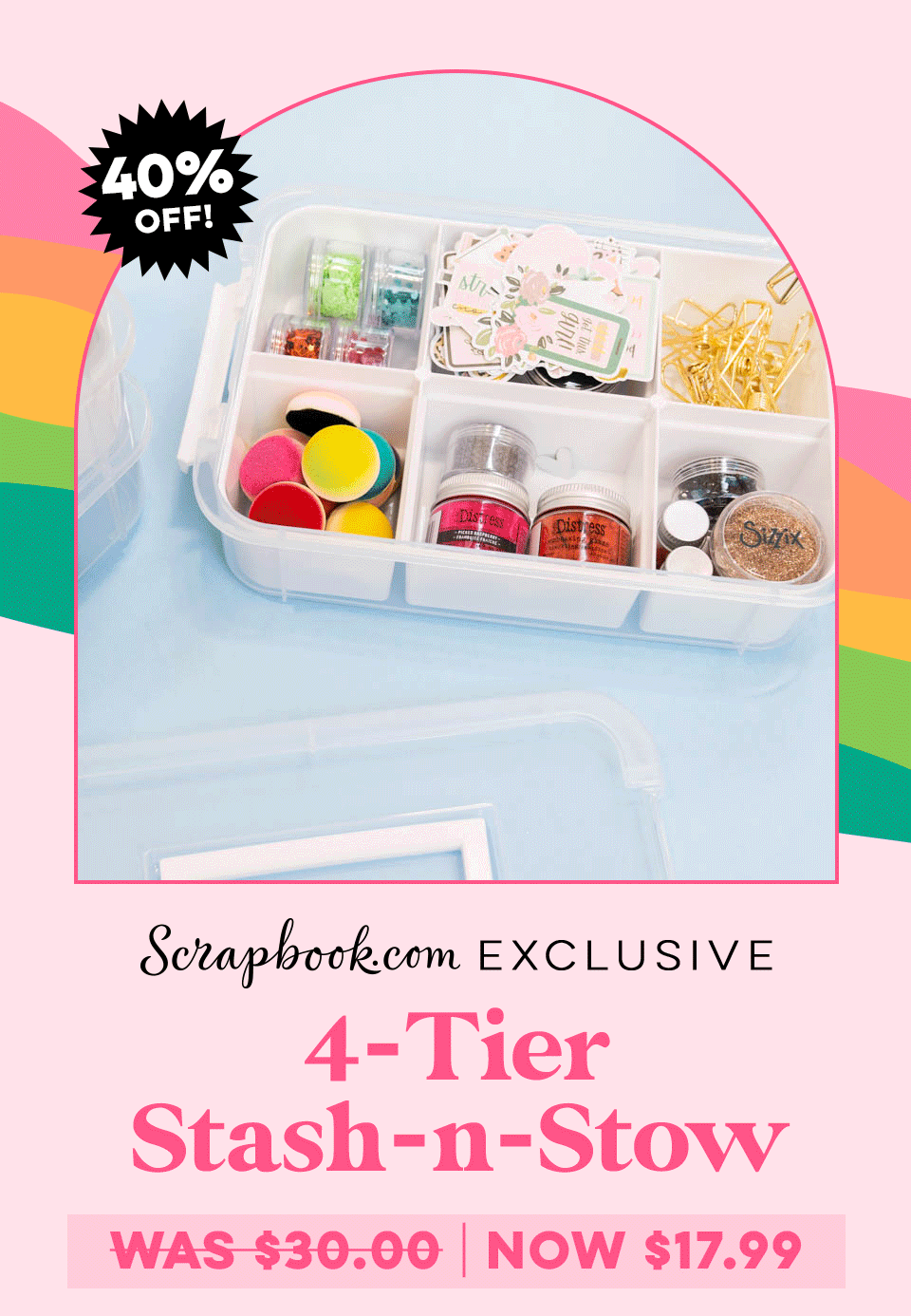 Exclusive 4-Tier Stash-n-Stow Was $30.00 Now $17.99
