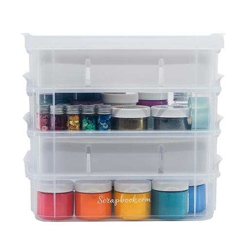 Scrapbook.com - 4 Tier Stash-n-Stow Organizer - Stackable Carrier with Removable Trays