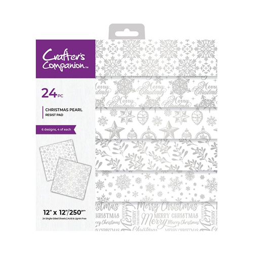 Crafter's Companion - 12 x 12 Paper Pad - Christmas Pearl Resist
