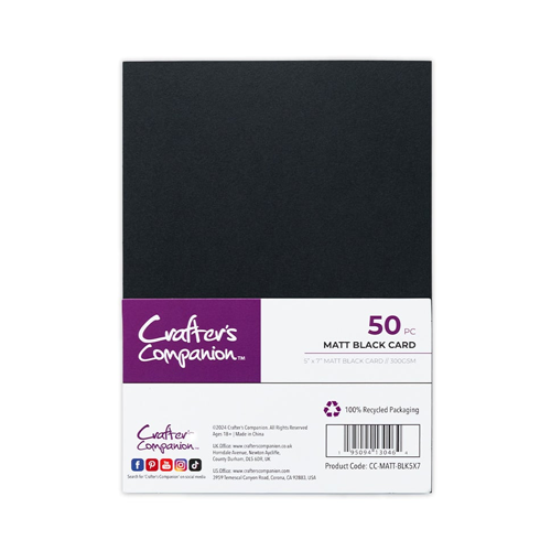 Crafter's Companion - 5 x 7 Card Pack - Matt Black