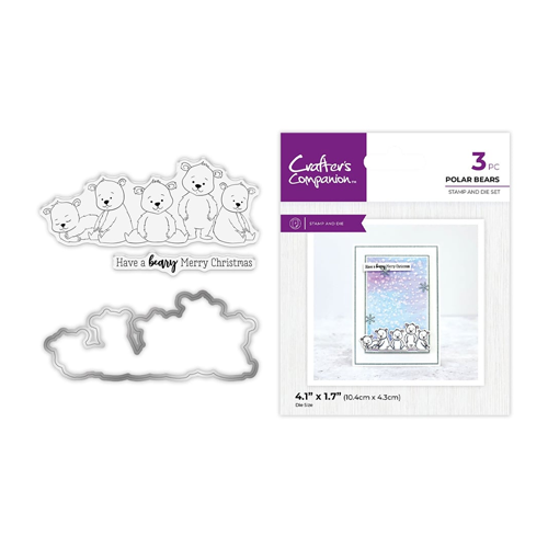 Crafter's Companion - Clear Photopolymer Stamp And Die Set - Polar Bears