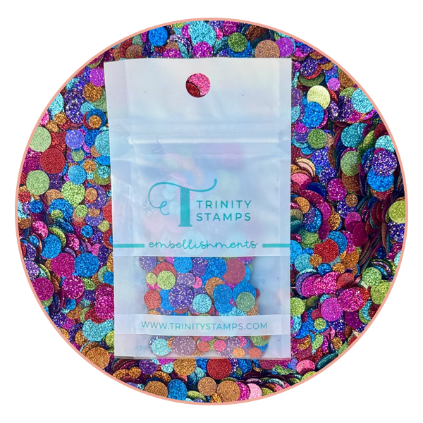 Trinity Stamps - Embellishment Mix - Sparkle Spots Flat Confetti - Rainbow