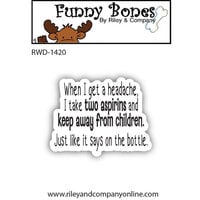 Riley And Company - Funny Bones Collection - Clear Photopolymer Stamps - Two Aspirins