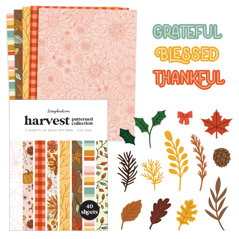 Scrapbook.com - Grateful Fall Bundle - Dies and Paper