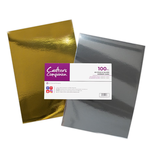 Crafter's Companion - A5 Mirror Card Pack - Gold And Silver