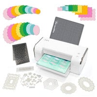 Sizzix - Big Shot Switch Plus Machine Die Cutting Bundle - White - Magnetic Magic Mat and Wavy Dies