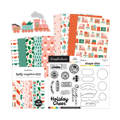 Scrapbook.com - Holly Express Bundle - Dies, Paper, Stamps