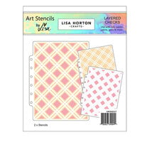 Lisa Horton Crafts - A5 Stencil - Layered Checks