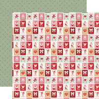 Carta Bella Paper - Be Mine Collection - 12 X 12 Double Sided Paper - Love Mail Postage Stamps
