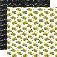 Echo Park - Field Trip Collection - 12 X 12 Double Sided Paper - Load Up The Bus