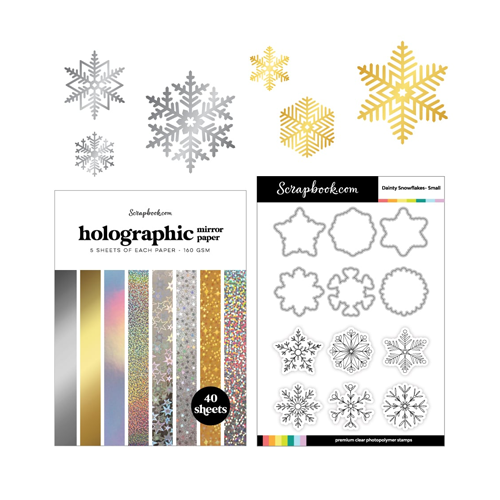 Scrapbook.com - Dainty Snowflake Bundle - Dies, Paper, Stamp