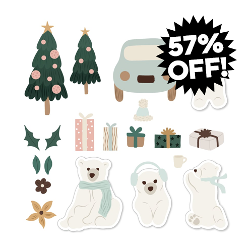Scrapbook.com - Decorative Die Set - Beary Christmas