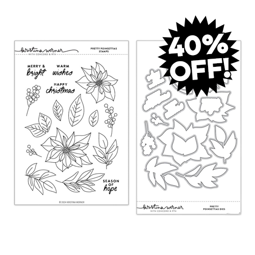 Concord and 9th - Kristina Werner - Clear Photopolymer Stamp and Die Bundle - Pretty Poinsettias