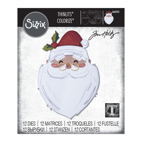 Sizzix - Tim Holtz - Christmas - Thinlits Dies - Santa's Wish Colorize