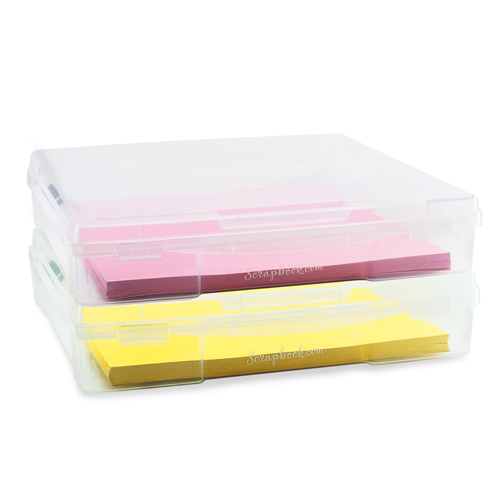 Scrapbook.com - Clear Craft Storage Box - 12x12 - 2 Pack