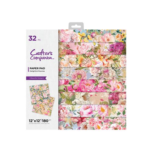 Crafter's Companion - 12 x 12 Paper Pad - Delightful Peonies
