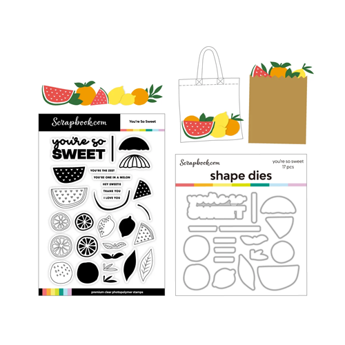 Scrapbook.com - Shopping Bags and Fruit - Dies and Stamp