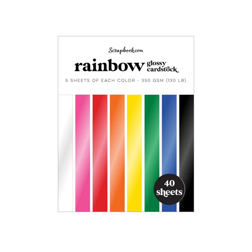 Scrapbook.com - Rainbow - Glossy Cardstock Paper Pad - A2 - 4.25 x 5.5 - 40 Sheets