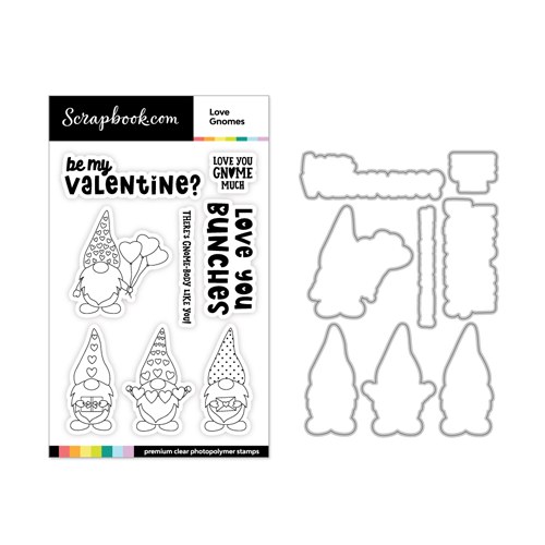 Scrapbook.com - Photopolymer Stamp Set and Coordinating Die - Love Gnomes