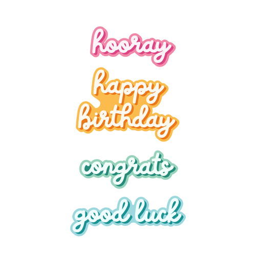 Scrapbook.com - Decorative Die Set - Celebration Sentiments